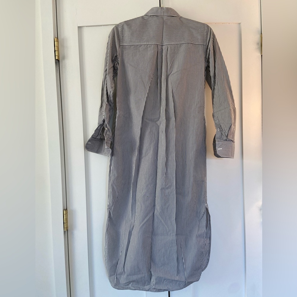 Everlane Gray Striped Button-Front Maxi Shirt Dress - Picture 7 of 7